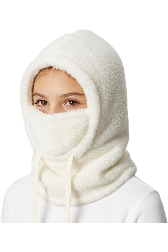 Kids Fleece Balaclava Ski Mask for Boys Girls,Windproof Winter Face Mask with Neck Warmer,Soft Warm Hood Scarf Head Cover Hat