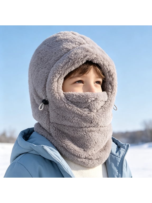 Kids Fleece Balaclava Winter Warm Windproof Hood Face Mask Cover for Toddlers Cold Weather