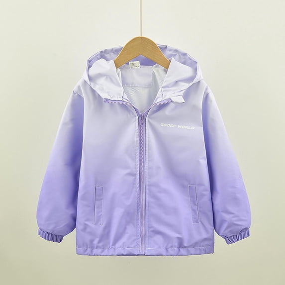 Kids Fleece Hooded Jacket Zip Up Warm Outdoor Casual Layer