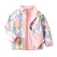 thumbnail image 1 of Kids Fleece Jacket Cute Print Zip Up Long Sleeve Fuzzy Jacket 8-9 Years Girls Jacket, 1 of 9