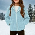 thumbnail image 1 of Kids Fleece Jacket For Girls Long Sleeve Coat Girls Half Zip Pullover Winter Jackets For Kids Size 5-6 Years Girls Clothes, 1 of 5