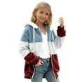 thumbnail image 1 of Kids Fleece Jacket For Girls Long Sleeve Hoodies Girls Half Zip Pullover Girls Winter Clothes Girls Coats Size 9-10 Years, 1 of 5