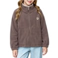 thumbnail image 1 of Kids Fleece Jacket Winter Stand Collar Zip Up Coat Long Sleeve Cute Bear Embroidered Outerwear Daily Casual School Outwear for Boys Girls, 1 of 6