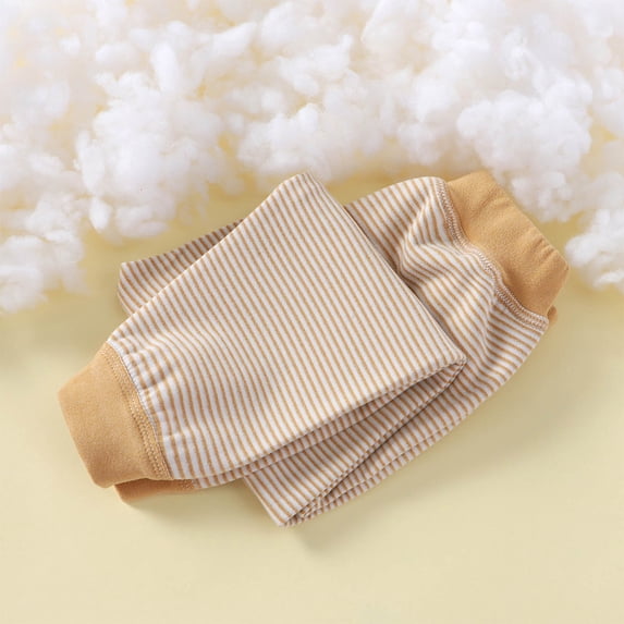 Kids Fleece Leggings Stripe Elastic Waist Winter Thermal Warm Jogger Cotton Sweatpants Loungewear Legging Pants Girls Jogging Pants Khaki 12-13Y