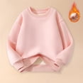 thumbnail image 1 of Kids Fleece Lined Crew Neck Sweatshirt Thick Warm Long Sleeve Pullover Tops with Ribbed Cuffs for Daily School Winter Casual Wear 3Y, 1 of 8