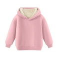 thumbnail image 1 of Kids Fleece Lined Hoodie Unisex Boys Girl's Winter Comfy Sherpa Hooded Sweatshirt Plain Pullover Sweater, 1 of 4
