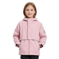 thumbnail image 1 of Kids Fleece Lined Rain Jacket Boys Girls Hooded Lightweight Windbreaker Coat for School and Outdoor Play, 1 of 8