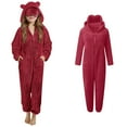 thumbnail image 1 of Kids Pajamas Girls Cute Ear Hooded Red Onesies Warm Zipper Kids Onesie Sleepsuits Pajamas for Girls 9-10 Years, 1 of 7