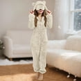 thumbnail image 1 of Kids Pjs For Girls Kids Onesie White Girl Animal Long Sleeves Zip Up Jumpsuit Onesies For Kids 4-5 Years, 1 of 7