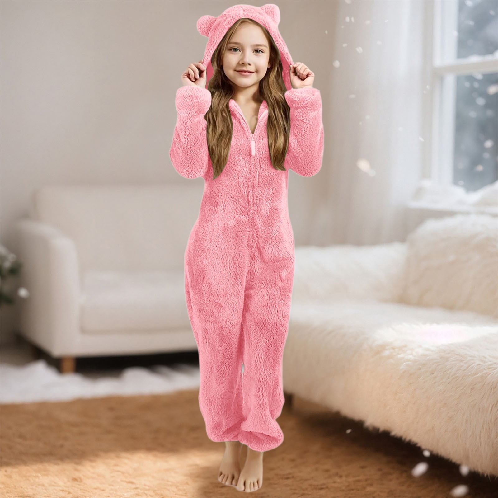 Get Trend Fleece Onesie voor jongens en tieners, warme pyjama met capuchon voor vrije tijd, comfortabele trainingspak of game-nachtkleding, cadeaus voor jongens, 9-10 jaar