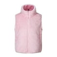 thumbnail image 1 of Kids Fleece Vest Jacket Full-Zip Warm Sleeveless Girls Boys Children's Fashion Casual Solid Color Coat Outerwear Pink 4-5 Years, 1 of 7