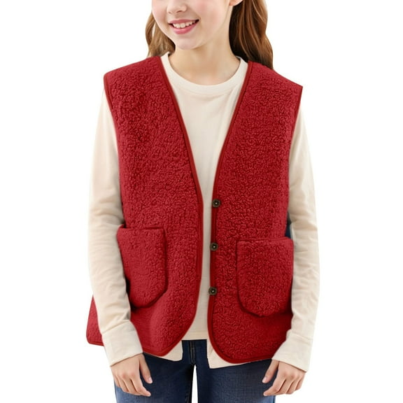 Kids Vest Zipper Red Vest Boys Warm Boys Winter Vest Boys Vest Jacket 9-10 Years