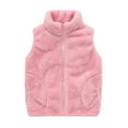 thumbnail image 1 of Kids Fleece Vests Jackets - Toddler Boys Girls Full Zip Jackets - Winter Thick Warm Sleeveless Fuzzy Fleece Zipper Jackets Coat Outerwear Pinks 3-4T, 1 of 9