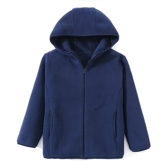 Kids Fleece Warm Jacket Long Sleeve Hoodies Fleece Jackets Full Zip Winter Jackets For Kids Size 3-4 Years Girls Clothes
