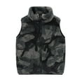 thumbnail image 1 of Kids Fleece Winter Vest Warm Cotton Camouflage Print Jacket Outwear for Boys Girls Vb-Gray-(2-3 Years), 1 of 9