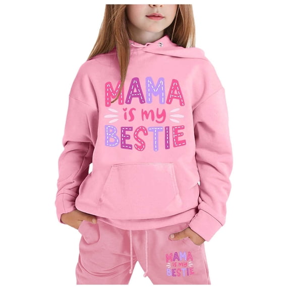 Kids' Zip Set - Child Boys Girls Long Sleeve Solid Warm Hoodie Pullover Tops Pants Kids Outfits Sweat Suit (Pink,3-4 Years)