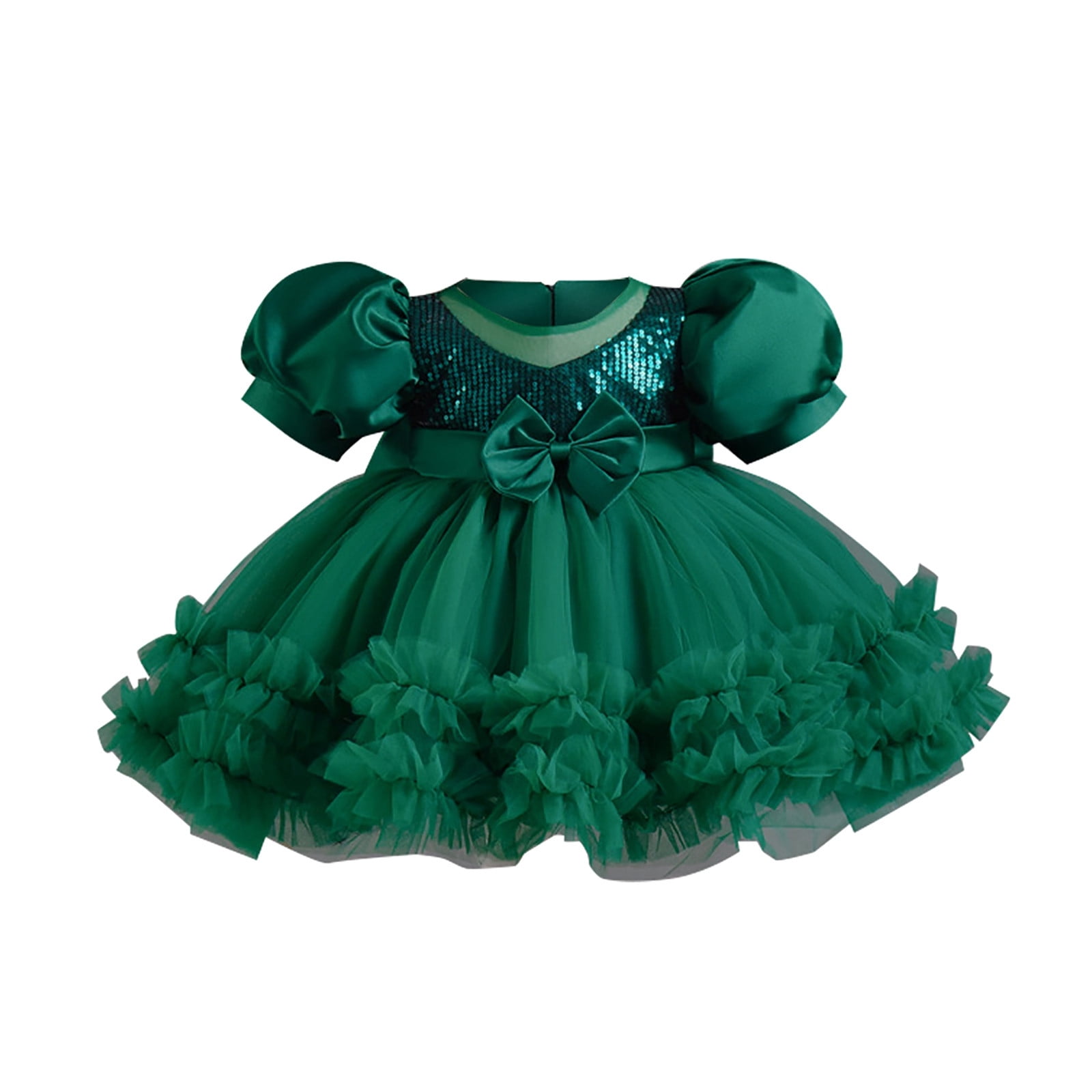 Toddler Girl Fancy Dress IDOPIP Toddler Baby Flower Girls Sequin Bowknot Tutu Dress Princess Pageant Wedding Birthday Party Backless Ruffle Tulle Gown 692601 Toddler Tea Party Dress - Foto 8