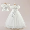 thumbnail image 1 of Kids Flower Girl Dress White Ruffle Sleeveless Baby Girl Tulle Dress Girl Birthday Dress Girls Dresses Size 8 Years, 1 of 9