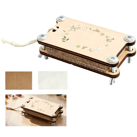 Mini Flower Press Kit, Plant Specimen Press, Wood Flower Pressing Set with Boards and Paper Sheets for Dried Flowers, Scrapbooking, Greeting Cards, Framed Botanical Crafts
