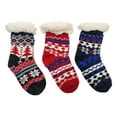 thumbnail image 1 of Kids Fluffy Thermal Sherpa Socks, 3 Pairs, Cute House Sock Slipper Winter Non Skid, Warm Ultra Soft Boys Girls (Style B), 1 of 2