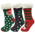 thumbnail image 1 of Kids Fluffy Thermal Sherpa Socks, 3 Pairs, Cute House Sock Slipper Winter Non Skid, Warm Ultra Soft Boys Girls (Style E), 1 of 7