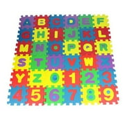 Kids Foam Play Mat 36-Piece Set 9.8 x 9.8 Inches Interlocking Alphabet and Numbers Floor Puzzle Colorful Tiles Girls, Boys Soft, Reusable, Easy to Clean