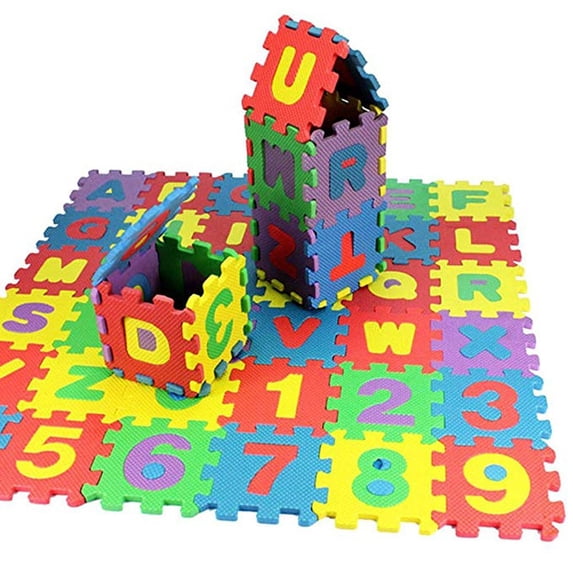 Kids Foam Play Mat 36Pcs Number Alphabet Puzzle Foam Maths Educational Toy Gift 14*14cm Christmas Gifts for Kids
