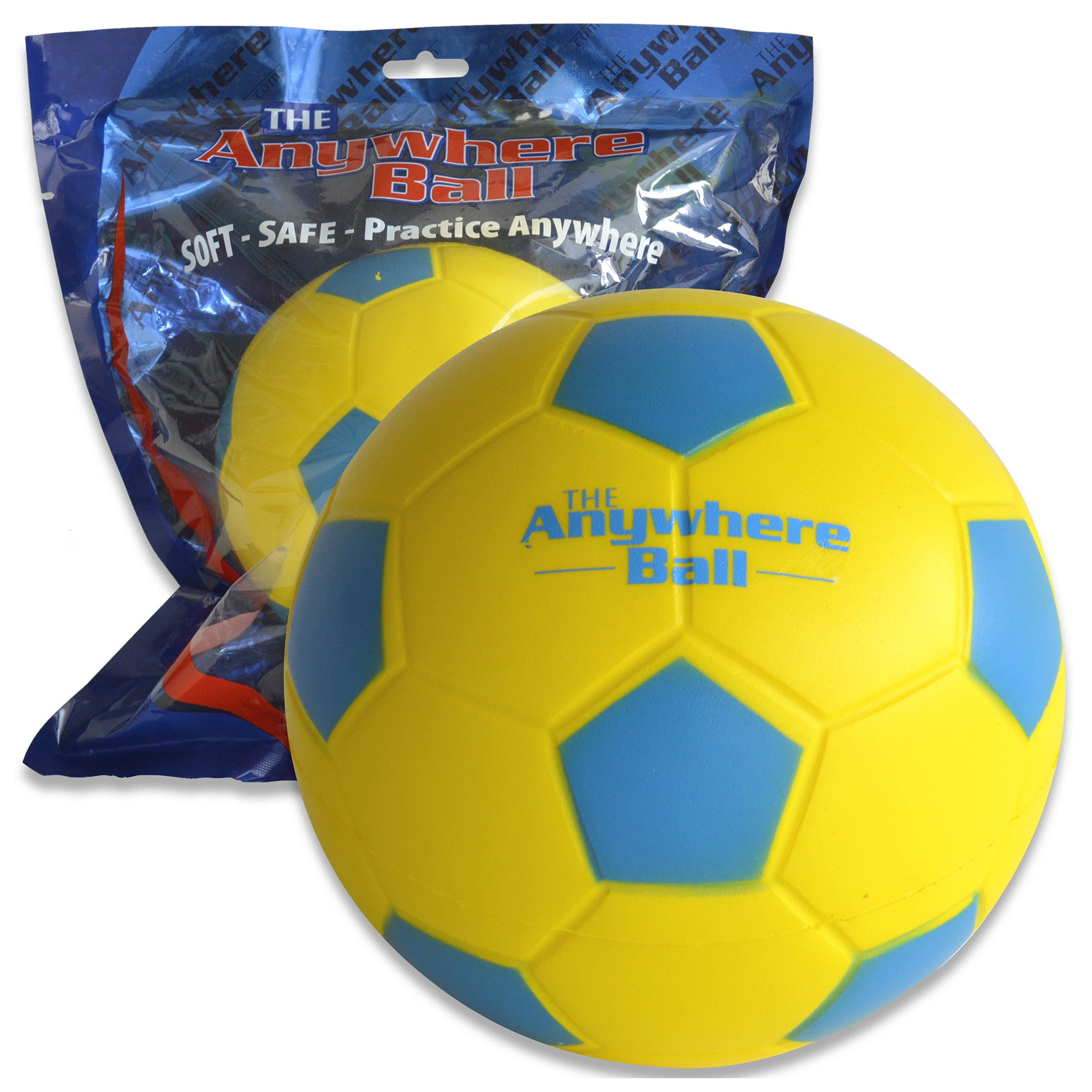 Anywhere Sports: The Anywhere Ball - Soccer Ball - 6" Junior League Size, Yellow Squishy Foam Ball, Safe Indoor-Outdoor Play, Waterproof, Kids 3+