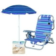 thumbnail image 1 of Kids Folding Beach & Camping Chair with Tilt Umbrella, 5 Reclining Positions, Lightweight & Portable for Toddlers (1 Pack), 1 of 7