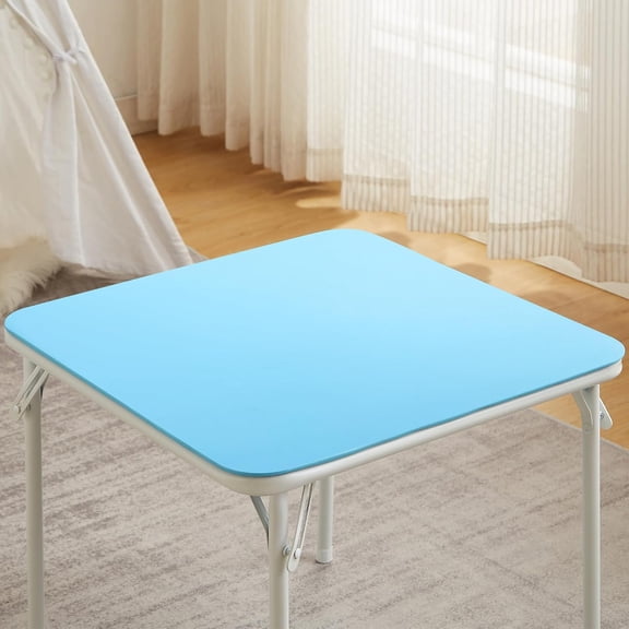 Kids Folding Card Table, Foldable and Portable, with Ultra Soft Padded Tabletop, Blue