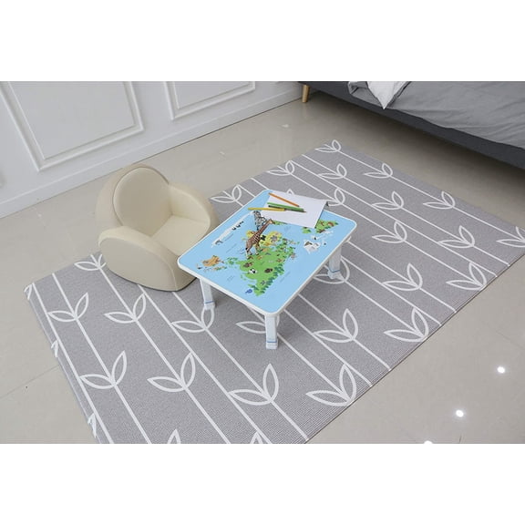 Kids Folding Floor Table w/Adjustable Heights - for Play, Reading, and Snack Time and More (World Map)