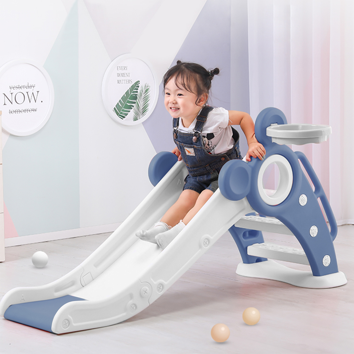 Kids Folding Slides Toddler Folding Slide Plastic Kids Slide for Indoor