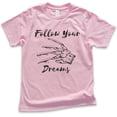 thumbnail image 1 of Kids Follow Your Dreams Shirt, Youth Kids Boy Girl T-Shirt, Funny Halloween T-shirt, Horror Movie Graphic Tee, Light Pink, Large, 1 of 4