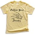 thumbnail image 1 of Kids Follow Your Dreams Shirt, Youth Kids Boy Girl T-Shirt, Funny Halloween T-shirt, Horror Movie Graphic Tee, Yellow, Medium, 1 of 4