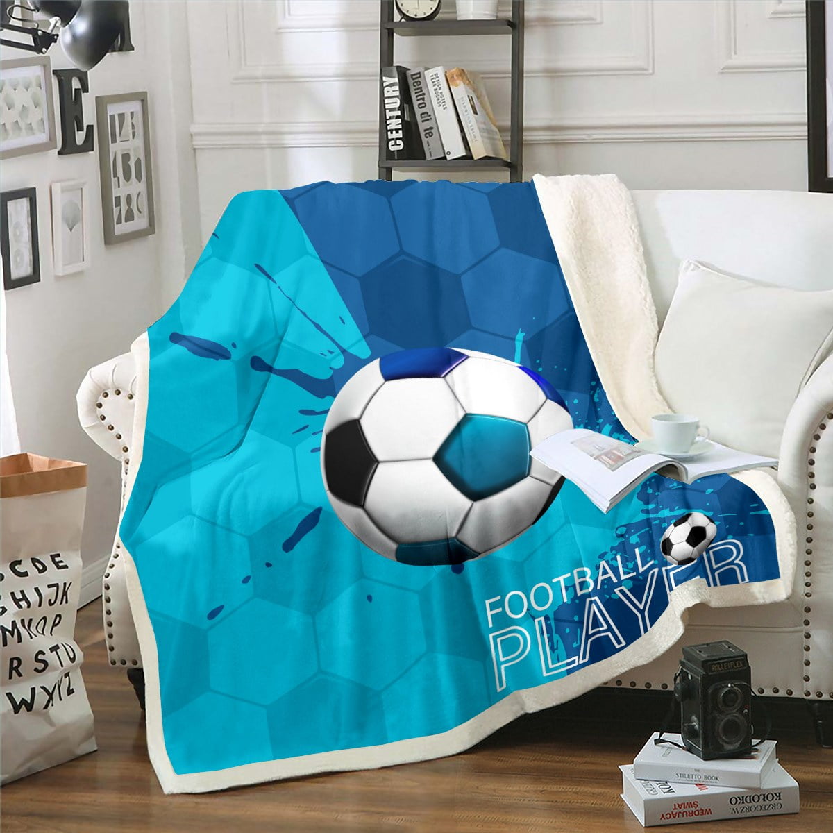 Sports themed throw blankets shop