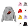 thumbnail image 1 of Kids Football Hoodies Rugby Long Sleeve Graphic Hooded Sweatshirt with Pockets for Boy Girl Pullover Tops, 1 of 1