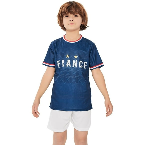 Kids Football Jersey European/Americas Cup T-shirt Boys Girls Sports Soccer Half Sleeved Shorts Set