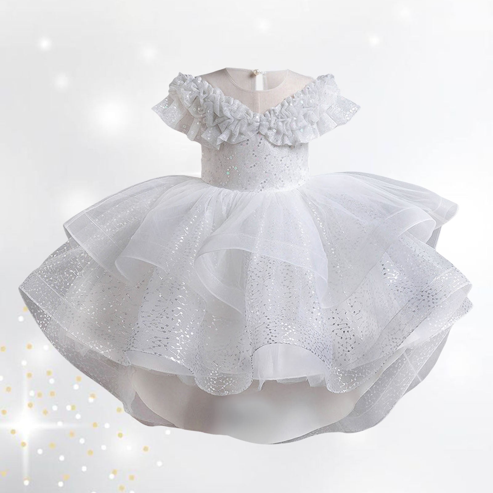 Kids Formal Dresses for Girls White Dresses for Girls Toddler Tulle