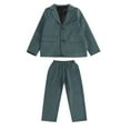 thumbnail image 1 of Kids Formal Dresswear Girls Lightweight Little Gentlemen 2 Piece Outfits Long Sleeve Blazer Pants Set Dress Suits 12 Years, Gray, 1 of 7