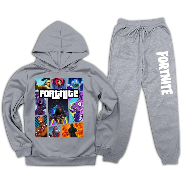 Kids Fortnite Pullover Hoodie Sets Childrens Cotton Sweatshirt and Pants Boys Girl Tracksuit Cute Outfit 2Pcs X Large Walmart