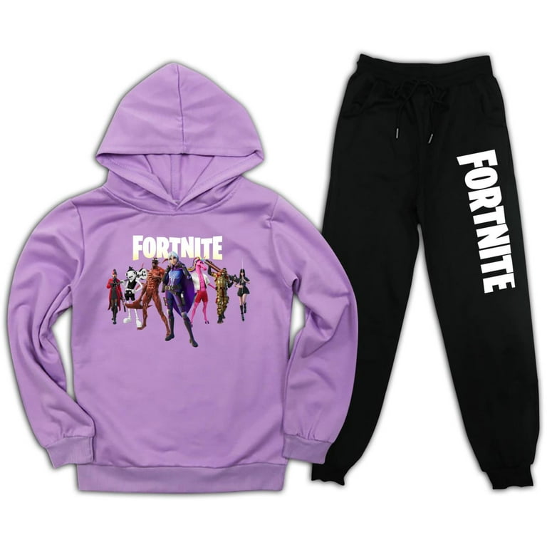 Kids Fortnite Pullover Hoodie Sets Childrens Cotton Sweatshirt and Pants Boys Girl Tracksuit Cute Outfit 2Pcs XX Large Walmart