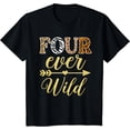thumbnail image 1 of Kids Four Ever Wild Birthday Outfit Boy Zoo Themed 4th Birthday T-Shirt, 1 of 4