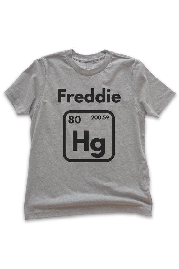 Kids Freddie Hg Shirt, Youth Kids Boy Girl T-Shirt, Science Shirt, Music Rock 'n Roll Shirt, Mercury Shirt, Dark Heather Gray, X-Small