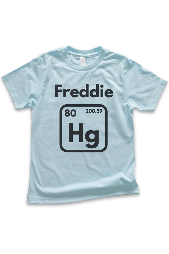 Kids Freddie Hg Shirt, Youth Kids Boy Girl T-Shirt, Science Shirt, Music Rock 'n Roll Shirt, Mercury Shirt, Light Blue, Small