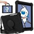 thumbnail image 1 of Kids Friednly Case for iPad 9th/8th/7th Generation 10.2 inch, EVA Foam Shoulder Strap Shockproof Protective Case with Pencil Holder Rotated Handle Bracket Stand Heat Dissipation Cover,Black, 1 of 8