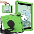 thumbnail image 1 of Kids Friednly Case for iPad 9th/8th/7th Generation 10.2 inch, EVA Foam Shoulder Strap Shockproof Protective Case with Pencil Holder Rotated Handle Bracket Stand Heat Dissipation Cover,Green, 1 of 8