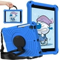 thumbnail image 1 of Kids Friednly Case for iPad 9th/8th/7th Generation 10.2 inch, EVA Foam Shoulder Strap Shockproof Protective Case with Pencil Holder Rotated Handle Bracket Stand Heat Dissipation Cover,Blue, 1 of 8