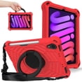 thumbnail image 1 of Kids Friednly Case for iPad Mini 6th Generation 2021, EVA Foam Shoulder Strap Shockproof Protective Case with Pencil Holder Rotated Handle Bracket Stand Heat Dissipation Cover,Red, 1 of 7