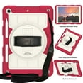 thumbnail image 1 of Kids Friendly Case for Apple iPad 9th 8th 7th Gen, for iPad 10.2" 2021/2020/2019 Tablet Case - with Rotate Wristband Hidden Stand Shoulder Strap Military Grade Shockproof Cover - Red, 1 of 7