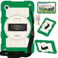 thumbnail image 1 of Kids Friendly Case for Samsung Galaxy Tab A9+ 11.0" 2023 SM-X210 / SM-X215 / SM-X216 Tablet Case - with Rotate Wristband Hidden Stand Shoulder Strap Military Grade Shockproof Cover - Deep Green, 1 of 7